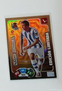 Coleccionismo cromos antiguos: Adrenalyn 19 20 nacho monreal real sociedad edición limitada
